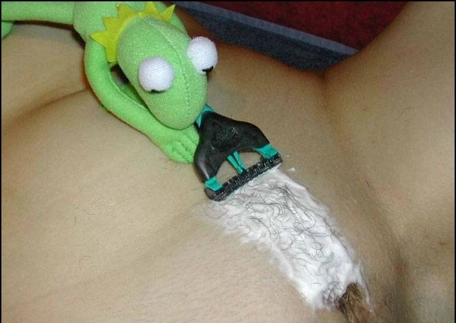 Kermit shave her tasty slit