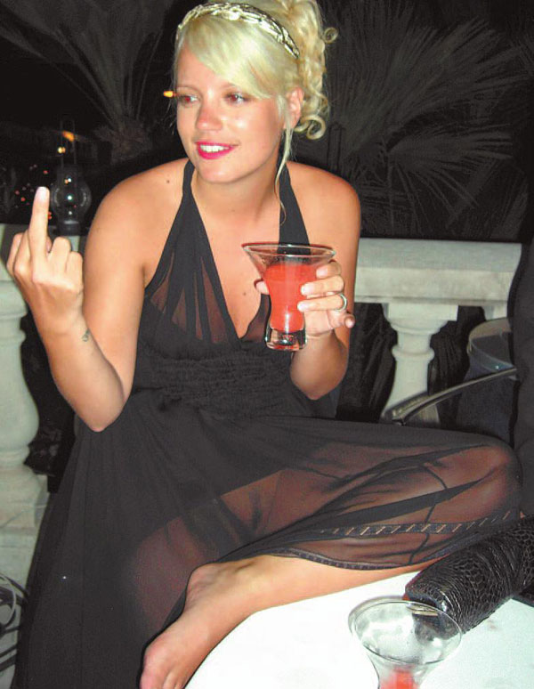 Lily allen reveal her trimmed pussy in a seethru dress