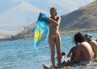 Nudist youth on the beach spied by voyeur cams