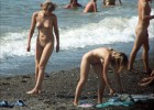 Two blonde cuties enjoying the nude beach